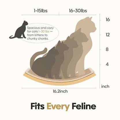 Cat Window Perches, Curved Cat Wall Sisal Mat Bed and 2 Floating Wall Steps, Wall Mounted Climbing Shelves for Sleeping, Playing, and Lounging - color: Sisal-Wood, size: 1 Curved Bed 2 Steps