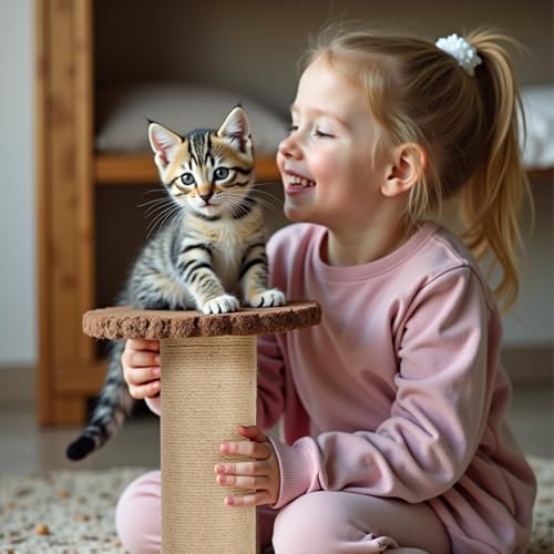 PowerKing Thick Natural Sisal Replacement Scratching Post,15.7" Length, 4.5" Thick, 2Pcs M8 Cat Scratch Post Refill Poles, Ideal for Refurbishment, Includes Screws, Natural - color: Beige, size: 15.7''+15.7'' (4.5'' Thick)