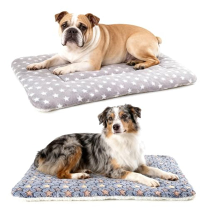 Dog Blankets for Medium Dogs, 2-Pack Washable Plush Pet Mat - Soft & Warm Reversible Puppy Blankets for Couch, Bed, Crate& Travel Carrier - size: 38"x26"