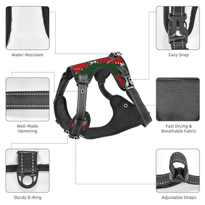 Rhombic Large Dog Harness Soft Padded Adjustable Dog Vest, Reflective Harness with Easy Control Handle - size: Medium