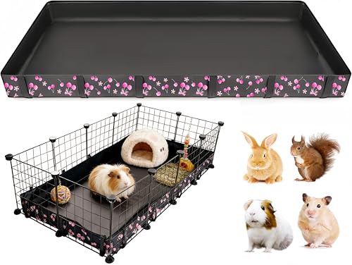 DZWLKJ Guinea Pig Cage Liner,Washable Tarp Bottom Base,Cherry Graphic,28"x56", Reusable for Rabbit, Chinchilla, Hedgehog, Ferret & Other Small Animals. - size: C&C 2x4(28x56 inches)