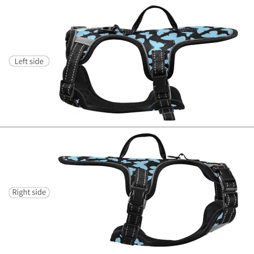 Dreamy Butterfly Blue Black Reflective Vests for Large Dogs for Dog pet Dog Training Accessories Cat Harnesses Chaleco para perro - size: M