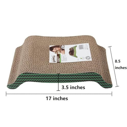 PAWISE Cat Scratcher – Reversible Cardboard Scratching Pad, Durable Cat Scratch Bowl & Bed, Interactive Scratcher for Indoor Cats & Kittens (17X8.5-1) - size: 17X8.5-1