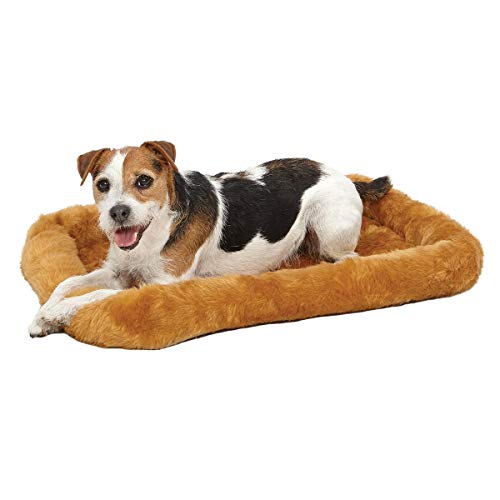 MidWest Homes for Pets QuietTime Dog Bed - Cinnamon Faux Fur Bolster, Ultra-Soft and Machine Washable, Fits 24-Inch Crates and Carriers, for Small Breed Dogs - color: Cinnamon, size: 24 Inch
