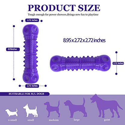 ZIKATON Dog Squeaky Toys for Aggressive Chewers, Durable Chew Toys for Large Medium Breed Dog, Dog Toys, Tough Durable Dogs Toys with Natural Rubber - color: A Violet