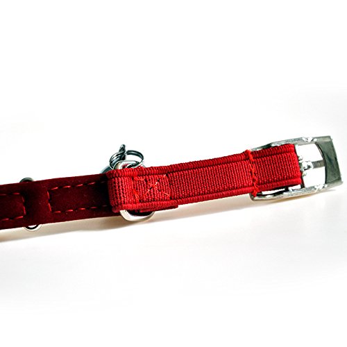 CHUKCHI Soft Velvet Safe Cat Adjustable Collar Bling Diamante with Bells,11 inch for Small Dogs and Cats (Red) - color: Red