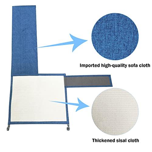 Cat Scratch Furniture Protector with Natural Sisal for Protecting Couch Sofa Chair Furniture,Couch Cat Scratch Protector 23.6" W*19.7" H (Dark Blue, Right Hand) - color: Blue