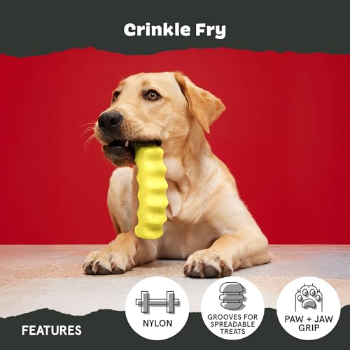 Barkbox Crinkle Fry Dog Toy for Large Dogs, Super Tough Nylon Construction for Aggressive Chewers and Designed for Durable Playtime - style: Crinkle Fry