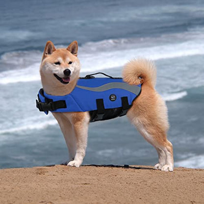 EMUST Dog Life Vests, Adjustable Life Jackets for Small Dogs with Enhanced Buoyancy, Small Dog Swim Vest with Durable Rescue Handle, Royal Blue,XS - color: Royal Blue, size: XS
