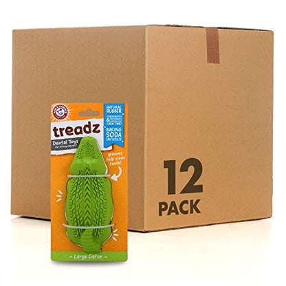 Arm & Hammer for Pets Super Treadz Gator Chew Toy - Best Chew Toys Reduce Plaque & Tartar Buildup Without Brushing - for Dogs up to 35 Lbs (Pack of 12) - size: Large (Pack of 12), style: Gator