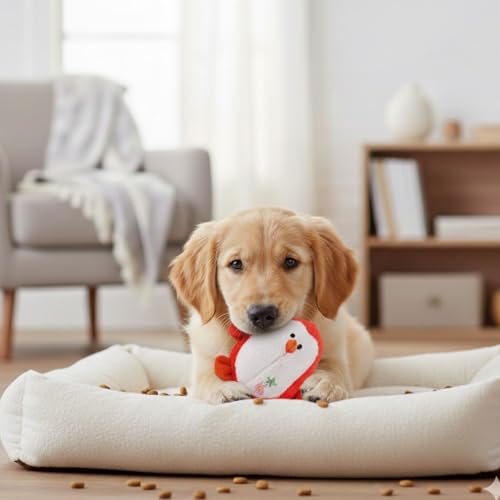 Jeffers 3" Plush Penguin Squeaker Dog Toy, Red - Small Soft Plush Pet Toy with Squeaker, Lightweight Stuffed Toy for Puppies & Small Dogs, Indoor Play & Cuddle Time, Travel Friendly - 1 Pack - color: Red