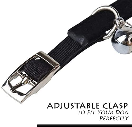 CHUKCHI Soft Velvet Safe Cat Adjustable Collar Bling Diamante with Bells,11 inch for Small Dogs and Cats (Black - 2 Pack) - color: Black - 2 Pack