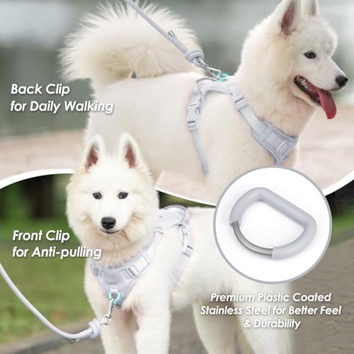 No Pull Dog Harness, Puppy Vest with Front Clip for Small Medium Large Sized Dog(Light Blue,L) - color: Light Blue, size: L(Neck:20.9-31.5", Chest:24.8-37.4")