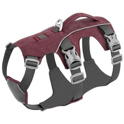 Escape Proof Dog Harness Small Sized Dog, Reflective No Pull Dog Vest with Handle, Lightweight Full Body Pet Harness Adjustable for Walking,Training(Maroon,Chest:16-27") - color: Maroon, size: S: Chest 16-27", Fit 12-25 lbs