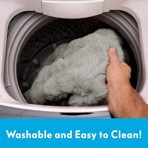 Paw Inspired Waterproof Dog Blanket, Soft Faux Fur Throw with Fur-Resistant Fleece, Washable Pet Blanket, Waterproof Protection for Couch, Bed, Furniture, Crate, Car (60x50, Gray) - color: Gray, size: 60x50"