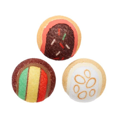 Barkbox Ballscoti Cookies Rubber Tennis Balls for Dogs & Puppies | Italian-Inspired Trio of Squeaky Fetch Balls for Bounce, Chase & Play | Durable, Engaging & Fun for Playful Pups - color: Ballscoti