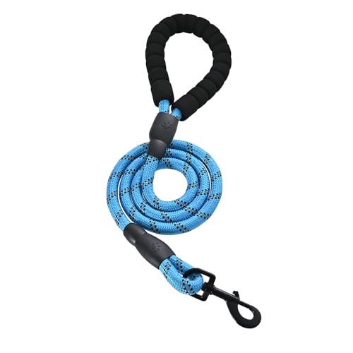 Amazon Basics Round Dog Leash, Heavy Duty, Durable Rope for Small, Medium, and Large Dogs, Lightweight Design for Walking, Training, and Outdoor Activities, Blue, 4 Ft - color: Blue, size: Small