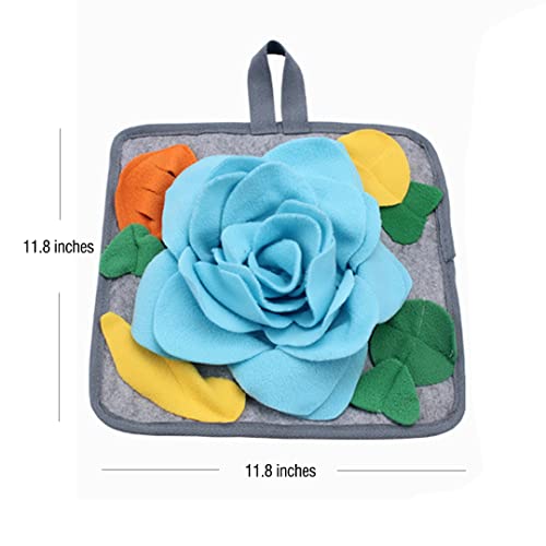 Abizoo Bunny Snuffle Mat Toy,11.8''x11.8'' Washable Skin Friendly Puzzle Fun Foraging Pad Treat Dispenser Consume Energy for Rabbit Guinea Pigs Ferrets Chinchillas Small Animal Toys Cage Supplies