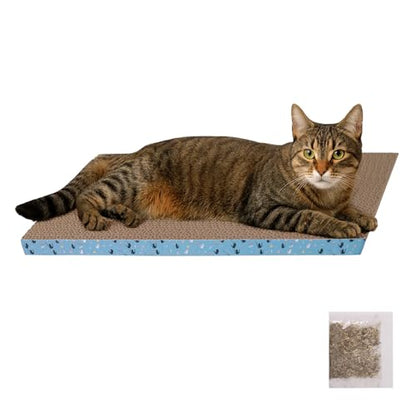 Cat Scratcher Pads, Cat Scratching Cardboard for Indoor Cats 14″Lx10.6″Wx0.6″H Dual-Side Corrugated Cats Scratching Post Reusable Supplies (1PCS) - size: 1pcs