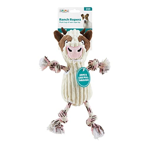 Outward Hound Ranch Roperz Cow Plush Squeaky Dog Toy - color: Ranch Roperz Cow