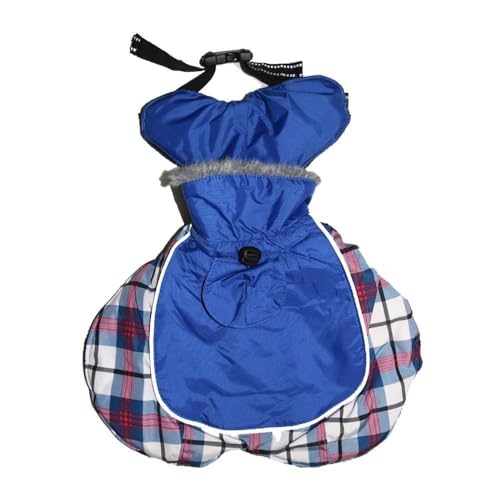 100% Waterproof Dog Coats Heavy-Duty Adjustable Dogs Jackets with Warm Fleece Lining for Medium Large Golden Retriever Winter Dogs Clothes, Blue, Small - color: Blue, size: Small