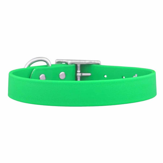 dogIDs Waterproof Soft Dog Collar - Odor Resistant, Safe, Comfortable, Durable, Adjustable, Made in The USA - Bright Green, 1 in X 16 in (Fits Neck Sizes: 15-19 in) - color: Bright Green, size: 1 in X 16 in (Fits Neck Sizes: 15-19 in)
