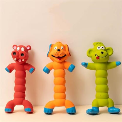Squeaky Toy for Dogs, Cute Pet Chewing Teething Pet Toy Latex Chew Toys Convex Design for Puppy Small Medium Large Dogs, Interactive Dog Toys for Aggressive Chewers (Green) - color: Green monkey