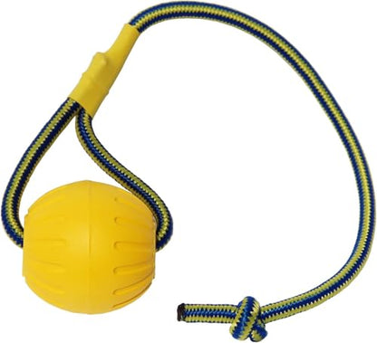 2 Pack Ball with Rope Dog Toy,Fling Dura Foam Toy,Dog Water Float Ball Rraining Boall on Rope (2 Pieces 9cm/3.5") - size: 2 Pieces 9cm/3.5"