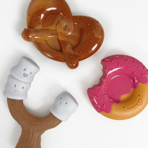 Nylabone Power Chew Toy Bundle, Cute Dog Toys for Aggressive Chewers, Bacon Glazed, Toasted Marshmallow, and Peanut Butter Flavors, Large Dogs - Up to 50 lbs, 3 Pack - color: Donut 3 Pack, size: Large