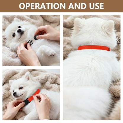 Scarlet Dog Bell Collar 2 Pack Cat Collar Adjustable 10.6 to 17.1 Inches - color: Scarlet