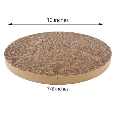 Cat Scratching Board for Indoor Cats,Scratch Pad Pro for Cats,Round Cat Scratcher Refill,Natural Recycled Corrugated Cardboard Supports Pet Behavior and Relieves Stress- 3 Count