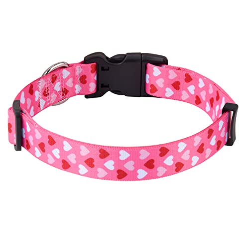 Dog Collar - Adjustable Heart Dog Collar - Love Theme - Perfect for Small Medium Large Dogs(Pink Heart,XS) - color: Heart, size: XS (Neck 7.9-11.8", Width 5/8")