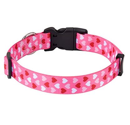 Dog Collar - Adjustable Heart Dog Collar - Love Theme - Perfect for Small Medium Large Dogs(Pink Heart,XS) - color: Heart, size: XS (Neck 7.9-11.8", Width 5/8")