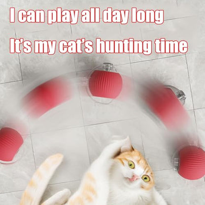 2025 New Interactive Dog Cat Toys Balls,Interactive Rolling Ball Cat Toy, 360° Smart Automatic Rolling Pet Ball, Fast Moving Toy for Dog and Cat(Red)