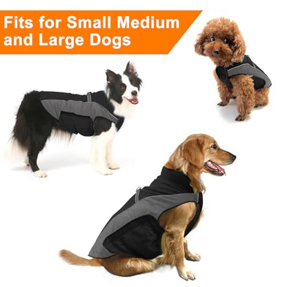 Warm Dog Winter Coat, Gimilife Dog Sweater Cold Weather Coats Waterproof Dogs Apparel Clothes Pet Jacket Padded Vest Outfit for Small Medium Large Dogs - color: Gray, size: XL ( 42-65 LB | 20.47"Neck Girth )