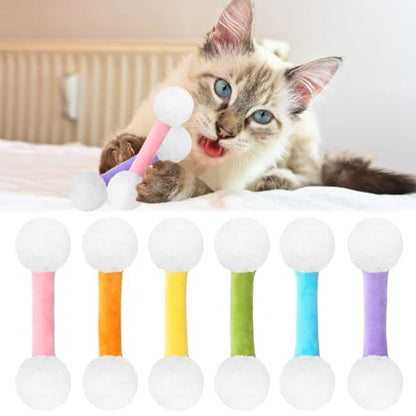 CiyvoLyeen Swabs Catnip Toys Set of 6 Soft Plush Kicker Toys - Interactive Kitty Kick Sticks for Cat Lovers Gift - Sturdy Teething Chew Toy - style: 6 Swabs
