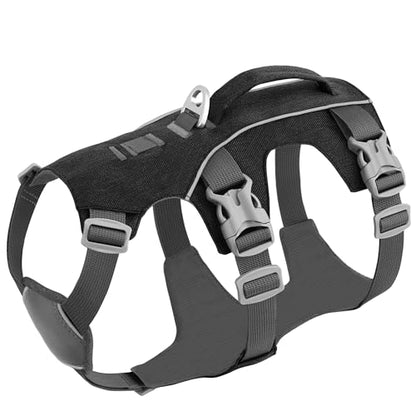 Escape Proof Dog Harness Small Sized Dog, Reflective No Pull Dog Vest with Handle, Lightweight Full Body Pet Harness Adjustable for Walking,Training(Black,Chest:16-27") - color: Black, size: S: Chest 16-27", Fit 12-25 lbs