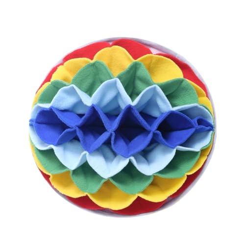 Floral Snuffle Mat for Dogs and Small Pets, Interactive Pet Enrichment Mat for Nose Work and Slow Feeding, Washable Anti-Anxiety Toy (Rainbow Paradise) - color: Rainbow Paradise