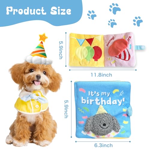 Hide and Seek Dog Toys, Birthday for Dogs Interactive Stuffed Pet Slow Feeder Dog Treat, Interactive for Small Medium Dogs