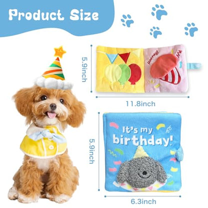 Hide and Seek Dog Toys, Birthday for Dogs Interactive Stuffed Pet Slow Feeder Dog Treat, Interactive for Small Medium Dogs