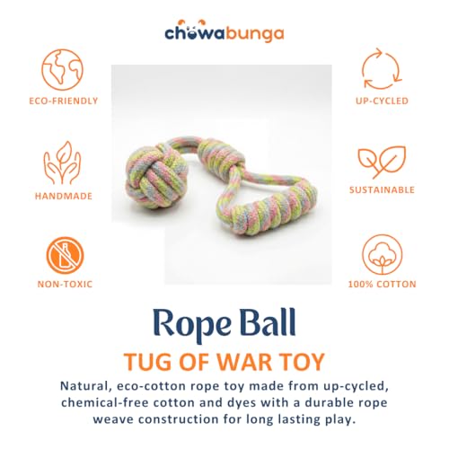 Tug of War Dog Toy 12 Inch Eco Cotton Interactive Dog Rope Toy with Grip Handle & Rope Tug Ball with Natural, Non-Toxic Dyes Tug Toy for Medium & Small Dogs (Rainbow) - color: Rainbow