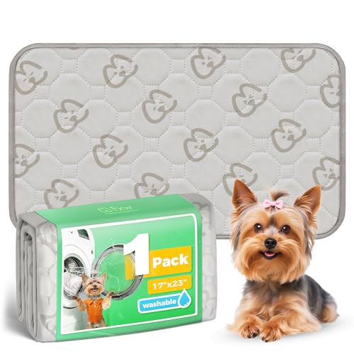 FXW Washable Pee Pads for Dogs, Leak-Proof & Non-Slip, Specifically Designed for 24inch Cages, 17" x 23" Rectangle, Khaki, 1 Pack - color: Khaki, size: 17" x 23" (1 Pack)