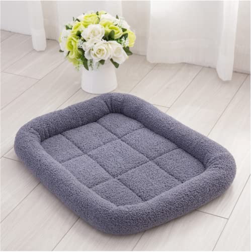 SHENGOCASE 4-Pack 10.6" L x 17" W Rectangular Teddy Fleece Cat Bed Cushion with Bolster for Cat and Small Dog, Anti-Skip Bottom, Machine Washable