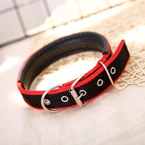 Dog Collar Large Dog Collar Nylon Big Dog Collars Comfortable Foam Padded Adjustable Dog Neck Collar for Small Medium Large Big Dogs(Black,Medium) - color: Black, size: Medium