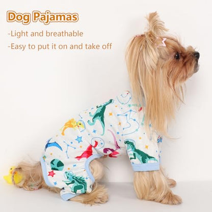 Dog Pajamas for Small Dogs, Soft Thin Pjs Jammies Cat Doggie, Summer Pet Cute Puppy Clothes Outfits Dogs Boy Girl(Blue UFO,XS) - color: Blue UFO, size: X-Small (Chest 11.8 in)