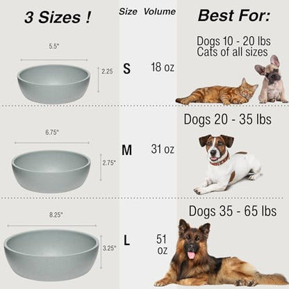 Loving Pets - Dolce Bamboo - Eco-Friendly Pet Bowls & Dishes for Dog, Cats, Puppy Food and Water Bowl -Sustainable and Dishwasher Safe, Made with Real Bamboo (Large, Slate-Grey) - color: Slate Grey, size: Large Bowl