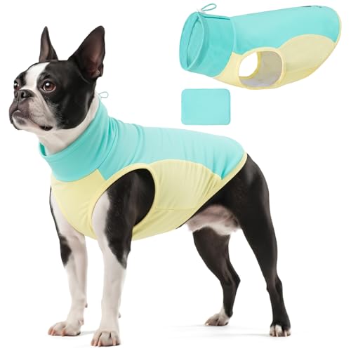KYEESE Dog Cooling Vest, Lightweight Shirt with Insert Cooling Pad, Sun Protection Summer Heat Relief Outfit for Dogs, Reflective Dog Clothes for Outdoor Walking, Blue, M - color: Blue, size: Medium (7-11lbs)