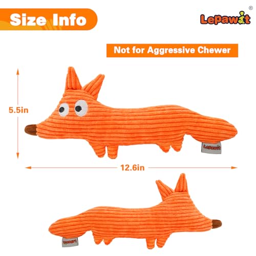 Squeaky Dog Toys, Cute Plush Toy for Dogs Indoor Play, Interactive Dog Toys with Non-Shedding Material for Small and Medium Dogs - Fox - style: K-Fox