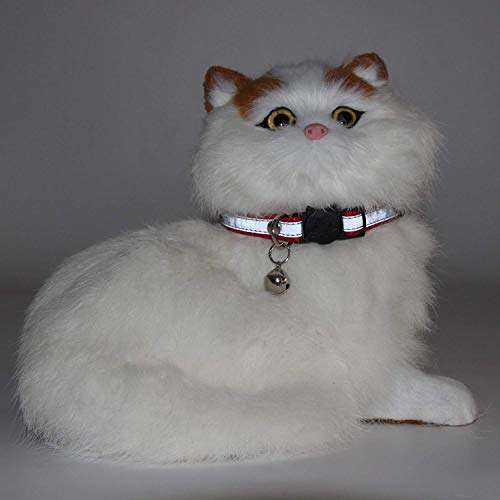 3 PCS Breakaway Cat Leather Collars, Reflective Safety Buckle Kitten Collar with Bell for Cat Kitty and Small Animals, Adjustable from 7.5in-12.5in (3 Colors)