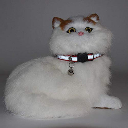 3 PCS Breakaway Cat Leather Collars, Reflective Safety Buckle Kitten Collar with Bell for Cat Kitty and Small Animals, Adjustable from 7.5in-12.5in (3 Colors)